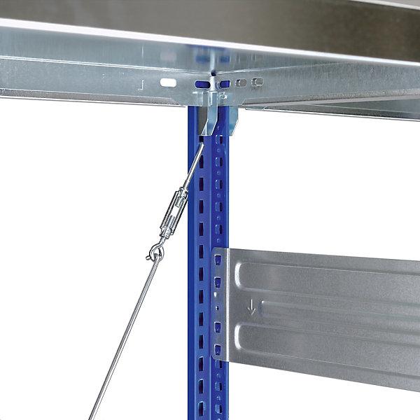 Produktbild eurokraft pro Lager-Steckregal, Regalständer blau, HxB 2000x1300, Boden verzinkt, GR, T 300