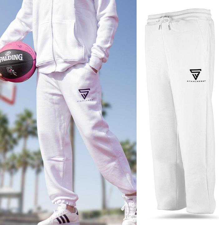 Actual product image Stahlwerk Jogging trousers white size L made of 70% cotton and 30% polyester (L)