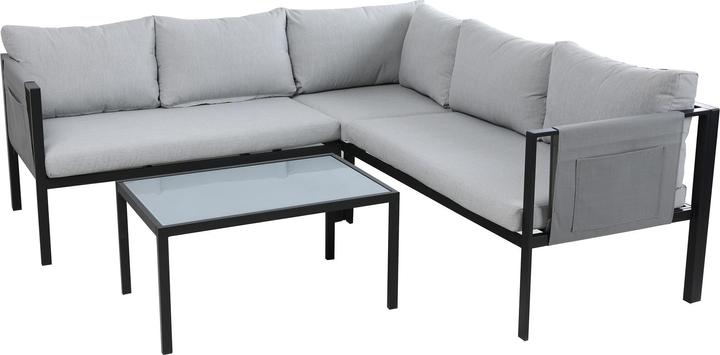 Produktbild Möbilia 1 Ecksofa, 1 Couchtisch, Sitz- + Rückenkissen
