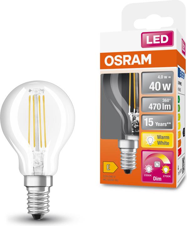 Actual product image Osram Led Superstar Classic P Glow (E14, 4 W, 470 lm, 4 x, E)