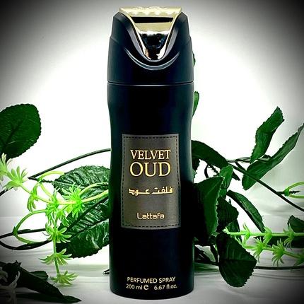 Actual product image Lattafa Perfumes LATTAFA Velvet Oud DEO spray 200ml (Eau de cologne, 200 ml)