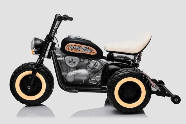 Actual product image Es-toys Elektro Kindermotorrad 2x800W Brushless Motoren – 24V7A – Schwarz (24 V)