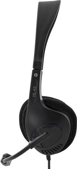 Produktbild Deltaco HL-43 headphones/headset Wired Head-band Office/Call center Black (Kabelgebunden)