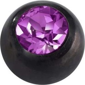 Bijouteria Piercingverschluss (Premium Kristall, Chirurgenstahl 316L, PVD Beschichtung (schwarz))