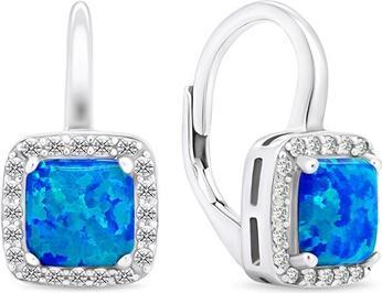 Brilio Silver - Elegant silver earrings with synthetic opals EA366WB (Synthetische Steine)