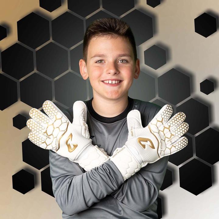 Produktbild Catch & Keep Fussballhandschuhe Kralle Junior Pro 3.0 Gr. 6 Golden Torwart Keeper Goalie Handschuhe (6)