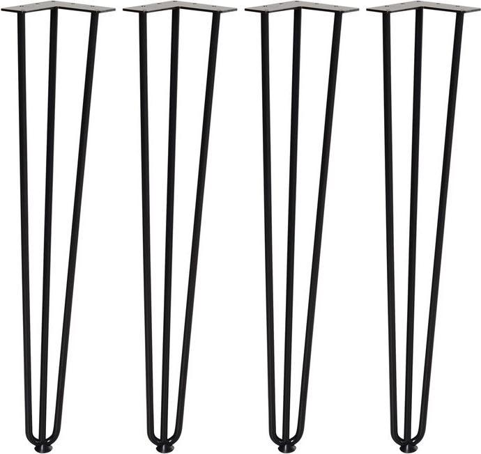 Produktbild Swisshandel24 Tischbeine, 4er-Set Tischfüsse, Möbelfüsse aus Stahl 12 x 12 x 72 cm Schwarz