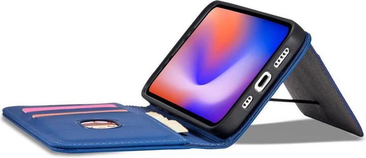 Produktbild Hurtel Magnet Card Case for iPhone 12 Pro Max Pouch Card Wallet Card Holder Blue (Apple iPhone 12 Pro Max)