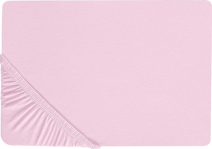 Produktbild Beliani Spannbettlaken Baumwolle rosa 140 x 200 cm JANBU (140 x 200 cm)