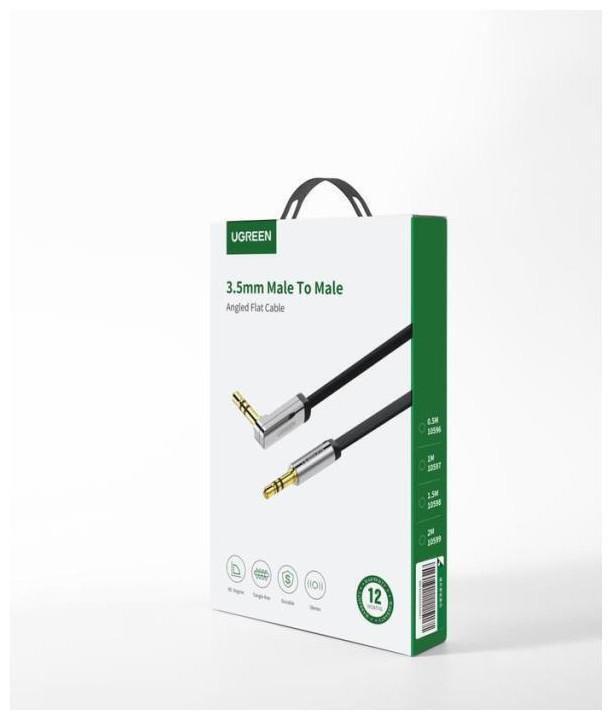 Produktbild Ugreen Cable Audio 3.5mm M/M Angled Flat 1.5m AV119 10598 (1.50 m, 3.5mm Klinke (AUX))