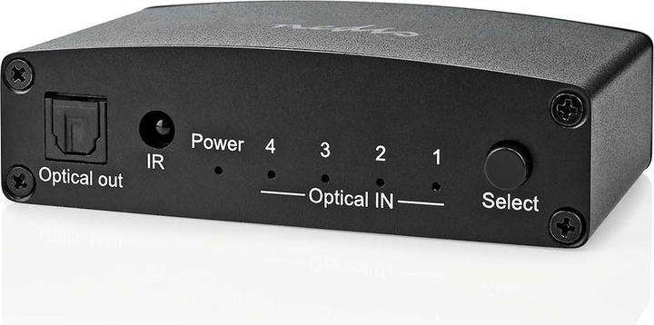 Produktbild Nedis Digital-Audio-Switch | 4-Wege | Anschlüsse – Eingang: DC Power / 4x TosLink | Anschlüsse – Aus (0.05 m)