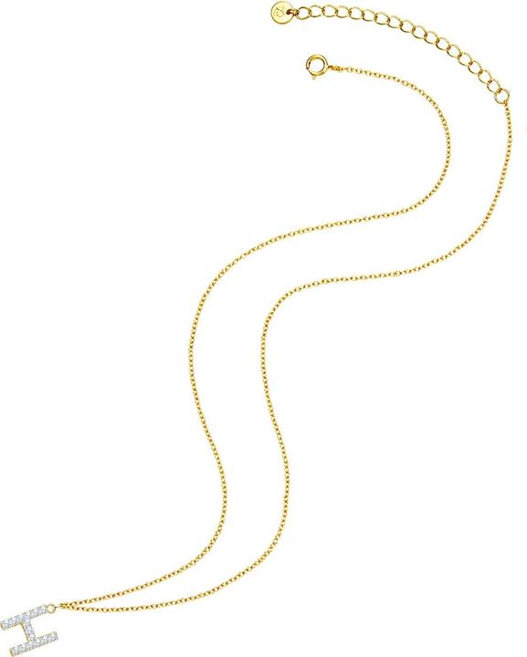 Immagine prodotto Glanzstücke München Lettera H da donna in argento sterling con zirconi in oro giallo 45,0 cm di base + 5,0 cm di (Argento, 40 - 45 cm)