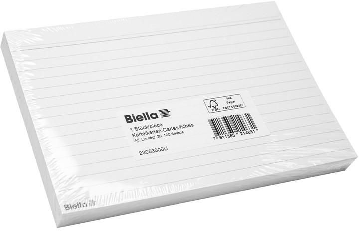 Produktbild Biella Karteikarten liniert (A5, 200 g/m², 100 x)
