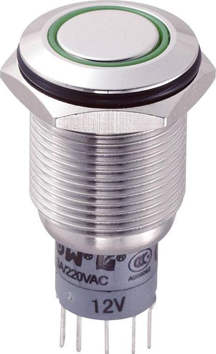 Tru Components 701833 LAS2GQF-22E/G/12V/S/P Vandalismusgeschützter Drucktaster 2