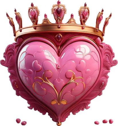 CreaDiva Iron-on heart with crown, 150mm x 150mm (1 x)