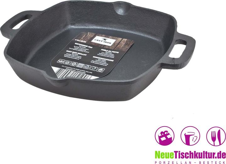 Image du produit H&H No Name Poêle en fer avec anse (25 cm, Poêle à frire, Fonte)