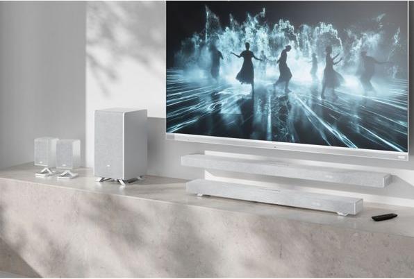 Actual product image Sharp Speakers HT-SPR52021(SL) Q Soundbar 2.0.2 Wireless Rear Surround Speakers, Silver |