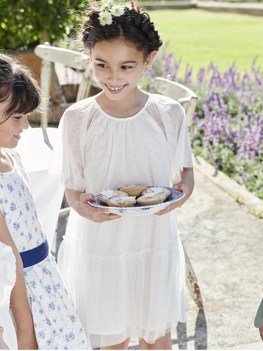 Produktbild Vertbaudet Mädchen Festkleid mit Schmetterlingsärmeln (98, 104)