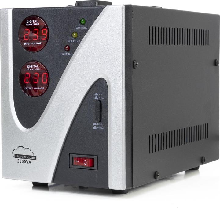 Produktbild SilverCloud Spannungsstabilisator 2000VA 1200W 9,1A (2000 VA, 1200 W)