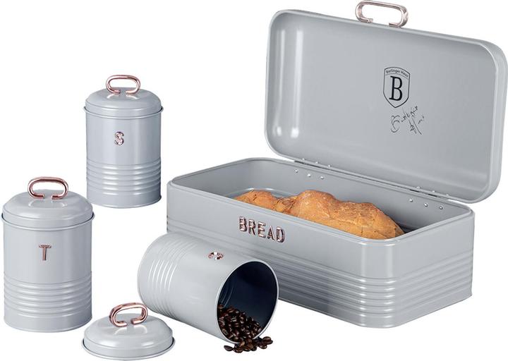 Image du produit BerlingerHaus Ensemble boîte à pain et boîte de cuisine, gris-or rose
