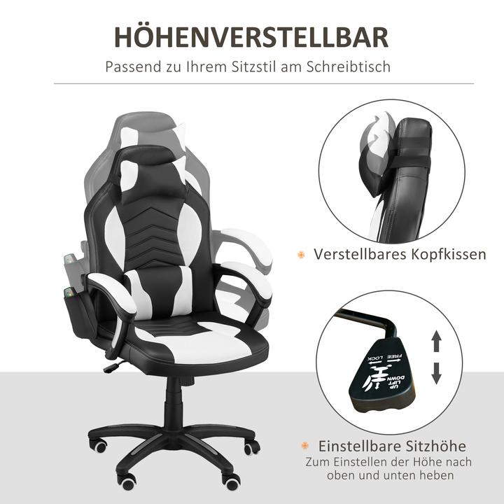 Produktbild Homcom Sportlicher Chefsessel mit Massage- und Wärmefunktion
