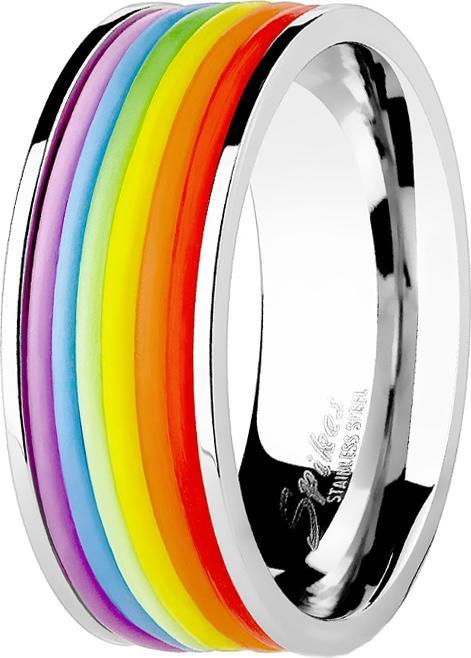 Star Piercing Ring silber Regenbogen (Chirurgenstahl 316L)