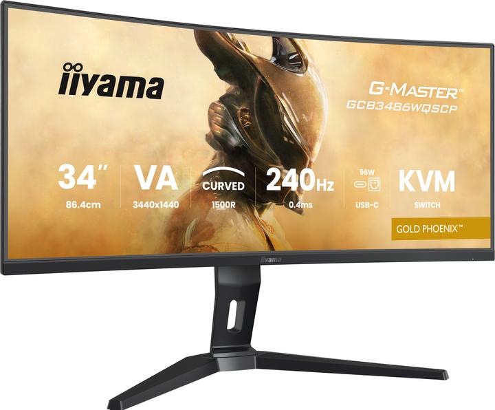 Actual product image iiyama 86.4cm (34") GCB3486WQSCP-B1 21:9 2xHDMi+2xDP+USB-C (3440 x 1440 pixels, 34")