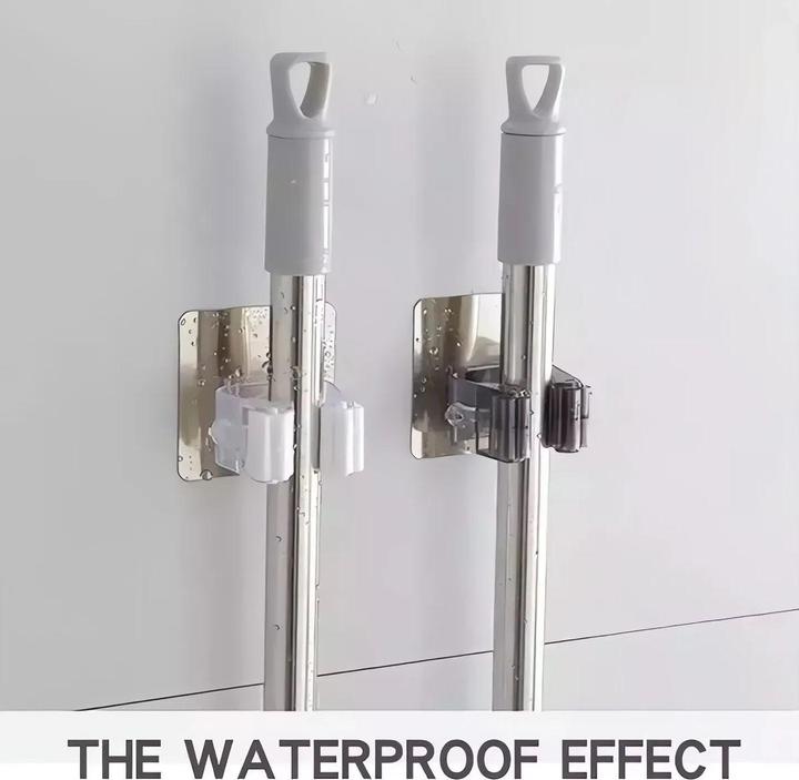 Produktbild König Design 1-10 Mop Besen Halter Selbstklebend Besenhalterung Kein Bohren Gerätehalter Wand (1 Stk.)