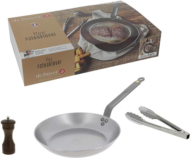 Produktbild de Buyer Box Teaklover Mineral B 26+Zange+Mühle (26 cm, Bratpfanne, Stahl)
