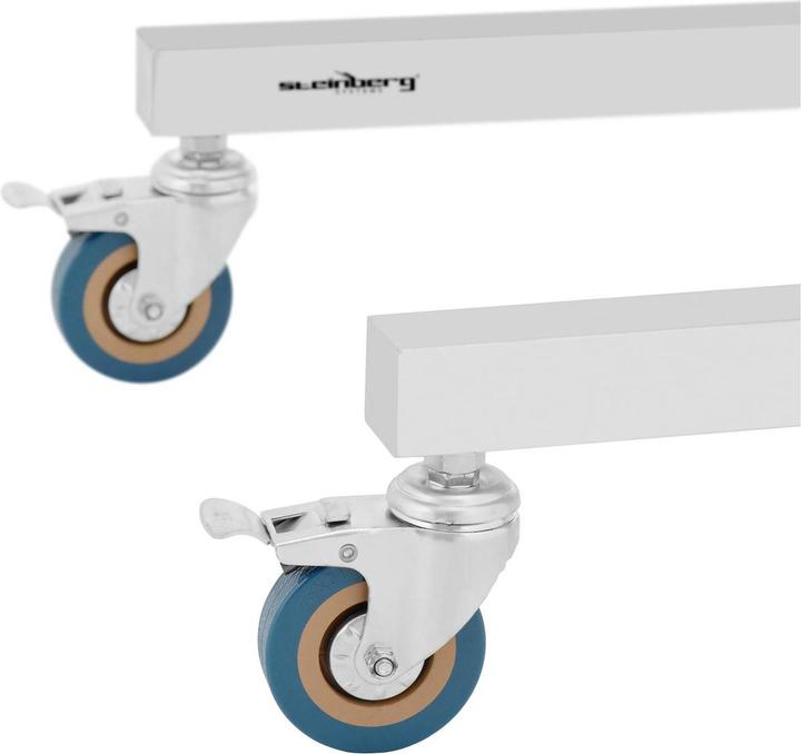 Produktbild Steinberg Instrumententisch 3 Räder 600 x 400 mm höhenverstellbar Edelstahl / Gummi