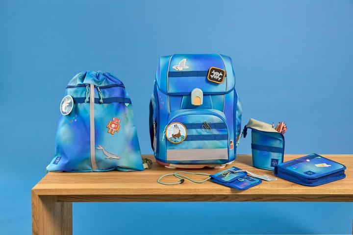 Actual product image Lässig Schulrucksack-Set Boxy, Grün / Blau (21 l)