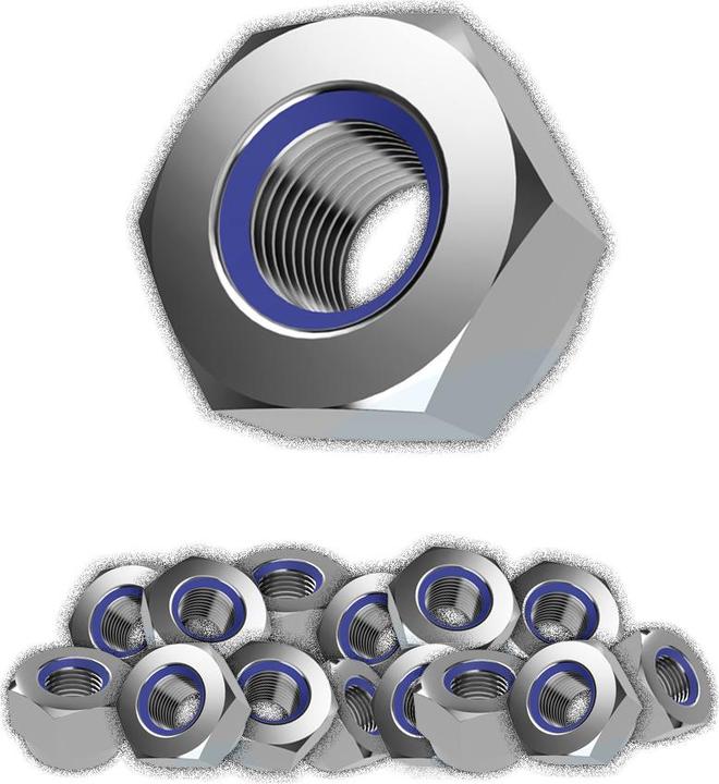 Produktbild Offgridtec Selbstsichernde Muttern M2,5 Edelstahl V2A 304 DIN 985 25 Stk. (M4, M5, M3, M12, M6, M16, M10, M2, M8)