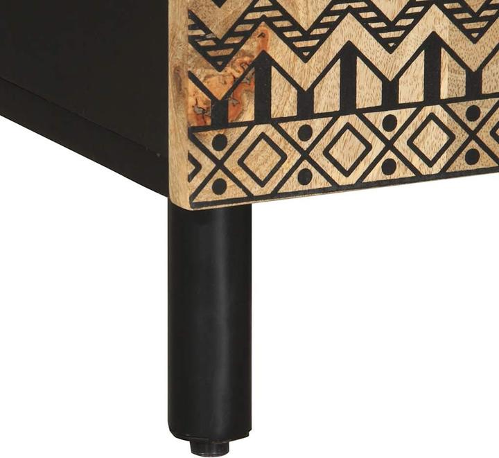 Produktbild VidaXL TV Schrank Lowboard Fernsehschrank Fernsehtisch Schwarz Raues Mangoholz (105 x 33.5 x 46 cm)