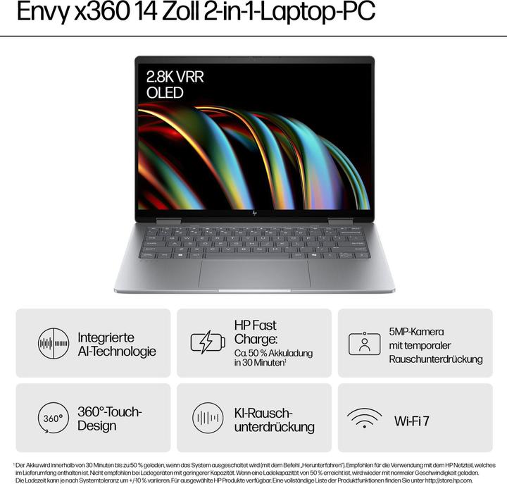 Produktbild HP ENVY x360 14-fc0156ng 14,0" WUXGA IPS Touch, Intel Core Ultra 5 125U, 16GB RAM, 512 GB SSD, Windo (14", Intel Core Ultra 5 125U, 16 GB, 512 GB, DE)
