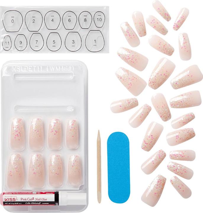 Actual product image KISS Classy Nails - Scrunchie (Nail styling set, Artificial nails, Beige, Pink)