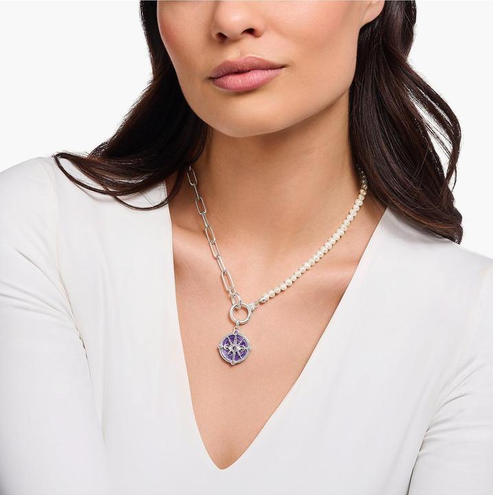 Immagine prodotto Thomas Sabo Ciondolo occhio con dettagli cosmici e pietre colorate in argento annerito (Argento 925, Smalto)