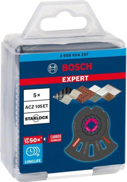 Produktbild Bosch Professional Zubehör EXPERT MultiMaterial Segment Blade ACZ 105 ET Blatt, 5 Stück
