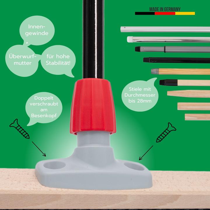 Produktbild Novaliv Gartenbesen Elaston 40 cm Besenkopf Elaston Borsten Ideal als Besen draussen Strassenbesen Har (1 Stk.)