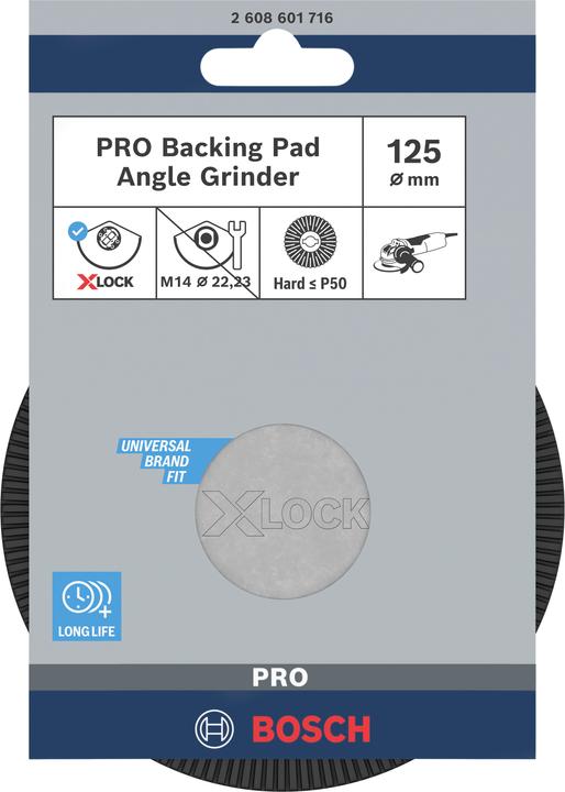 Actual product image Bosch Professional Zubehör PRO Backing Pad X-Lock, hard, 125 mm, hard (125.0 Discs)
