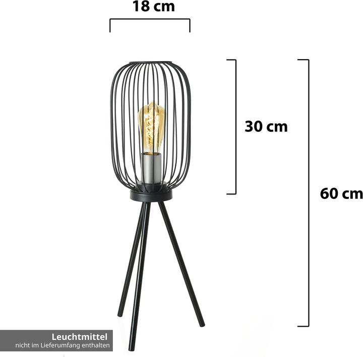 Produktbild Amare Stehlampe Dreibein Vintage Standlampe Metall mit silbernem Fitting (E27)