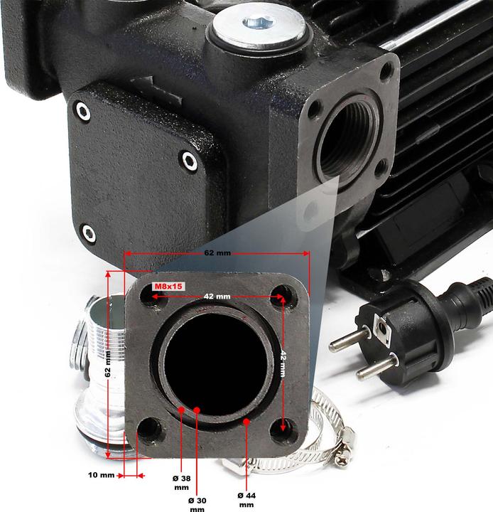Actual product image Wiltec Self-priming Diesel Pump 750W 230V Heating Oil Pump 100 l/min with 3m Suction Lift