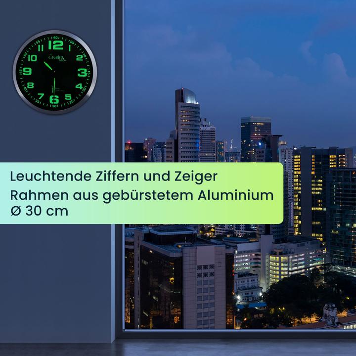 Immagine prodotto Casativo Orologio da parete radiocomandato con movimento al quarzo, luminescente, set di 2 pezzi