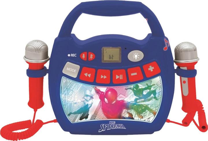 Actual product image Lexibook MP320SPZ Spider-Man Portable Digital Karaoke Player for Kids Microphones, Light Effects