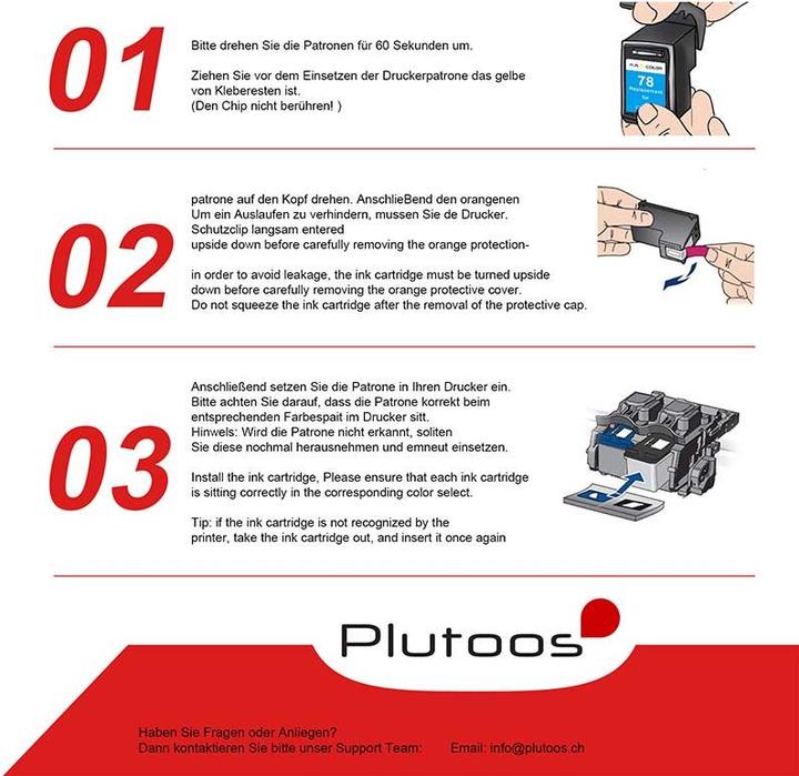 Produktbild Plutoos HP 78XL 17XL Patrone XXL kompatibel, Color C 6578 DE (CL)