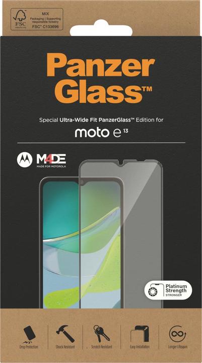 Produktbild PanzerGlass Ultra-Wide Fit (1 Stück, Motorola Moto E13)
