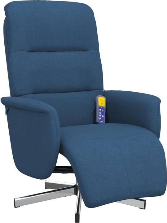 Actual product image VidaXL Massage chair with footrest blue fabric,Colour: Blue,Material