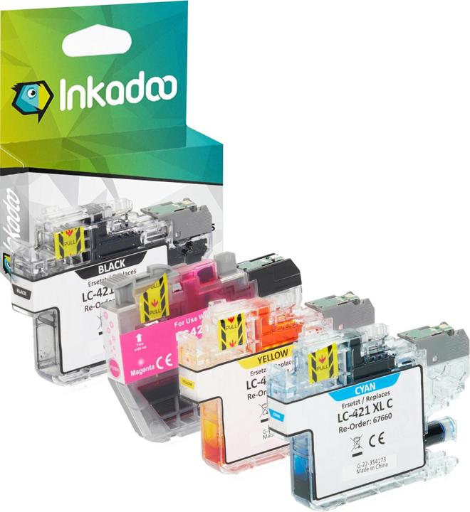Actual product image Inkadoo Compatible with Brother LC-421 XL (M, C, FC, Y)