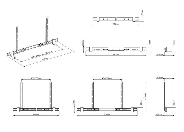 Actual product image Multibrackets Soundbar bracket (1 pcs., Wall installation, Not movable)