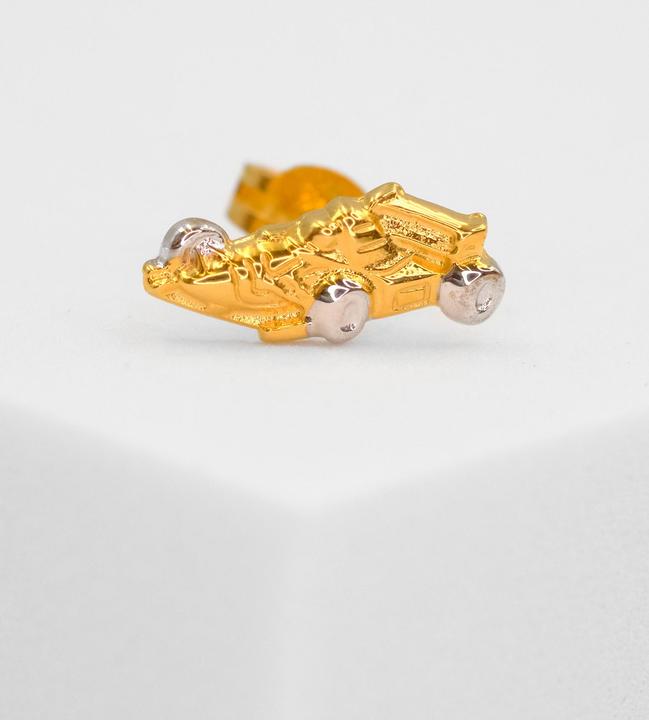 Image du produit Muau Boucles d'oreilles simples formula 1 bicolor yellow/white gold 750, 6x11mm (750, Or blanc, Or jaune 18 carats)