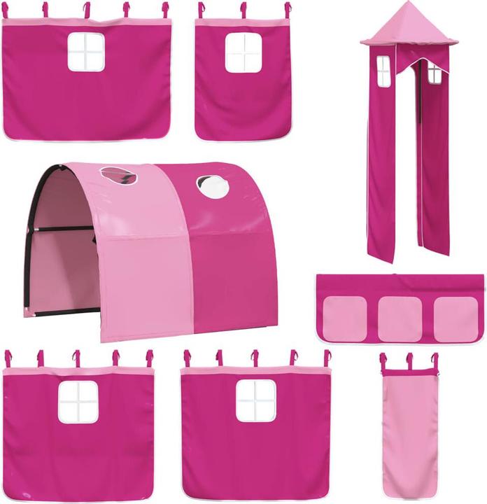 Produktbild VidaXL Vorhänge für Hochbett mit Tunnel und Turm Rosa,Farbe